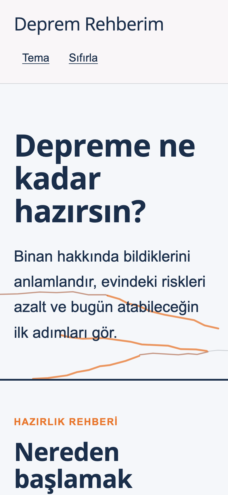 Deprem Rehberim mobil görünüm